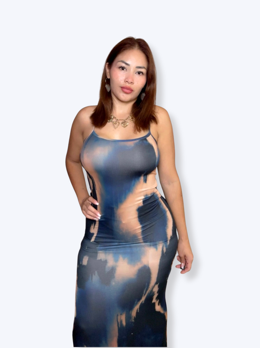 Aura Tie-Dye evening dress